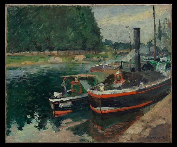 Camille Pissarro. Barges at Pontoise
