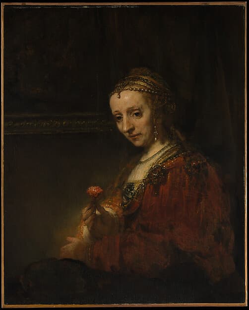 Rembrandt. Woman with a Pink