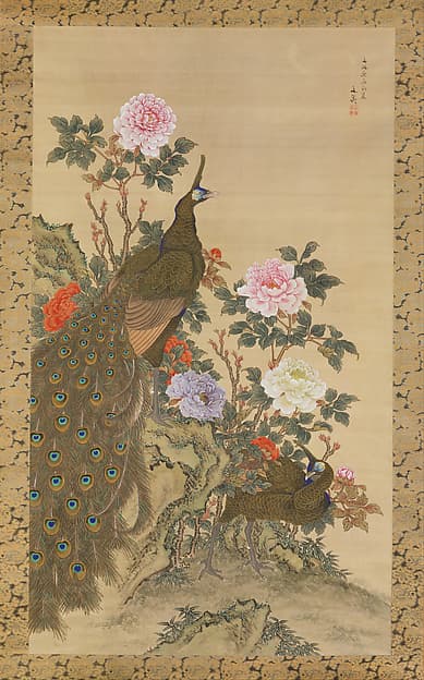 Tani Bunchō. 牡丹に孔雀図|Peacocks and Peonies
