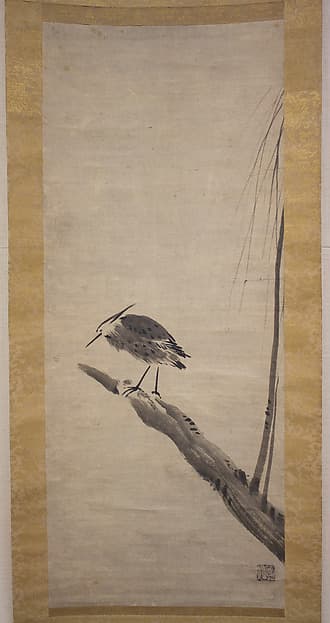Sesshū Tōyō. Ryūro zu (Heron and Willow)