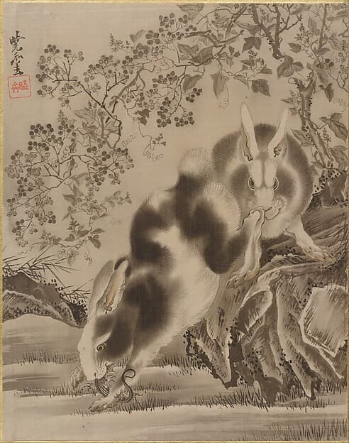 Kawanabe Kyōsai. Rabbits