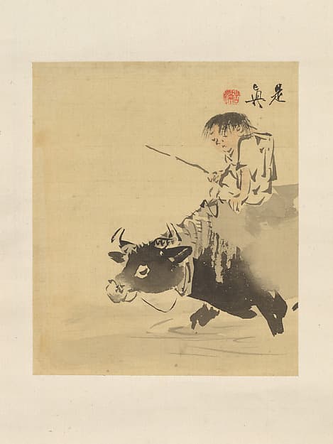 Shibata Zeshin. Boy on Ox