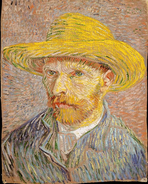 Vincent van Gogh. Self-Portrait with a Straw Hat (obverse: The Potato Peeler)