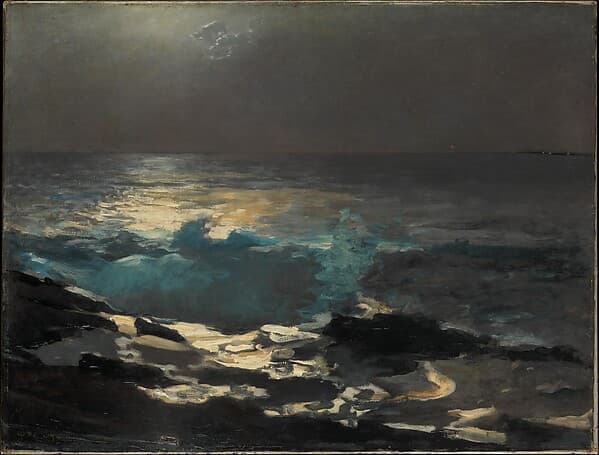 Winslow Homer. Moonlight, Wood Island Light