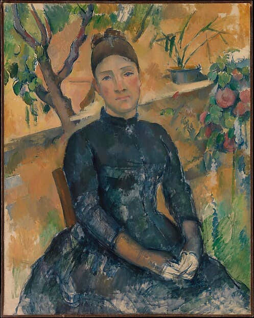 Paul Cézanne. Madame Cézanne (Hortense Fiquet, 1850–1922) in the Conservatory