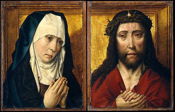 Dieric Bouts. The Mourning Virgin; Christ Crowned with Thorns