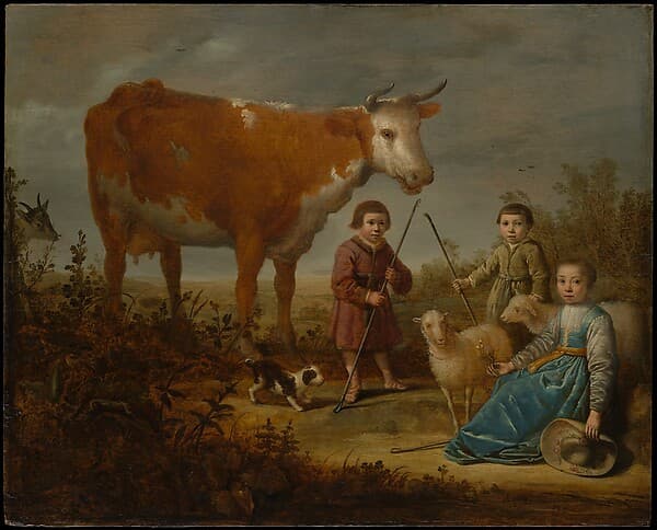 Aelbert Cuyp. Children and a Cow