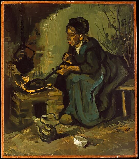 Vincent van Gogh. Peasant Woman Cooking by a Fireplace