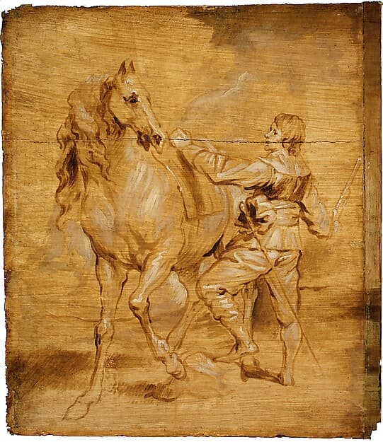 Anthony van Dyck. A Man Mounting a Horse