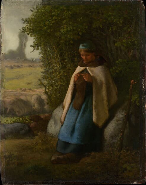 Jean-François Millet. Shepherdess Seated on a Rock