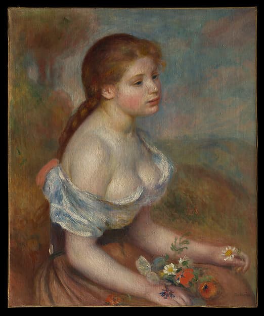 Pierre-Auguste Renoir. A Young Girl with Daisies