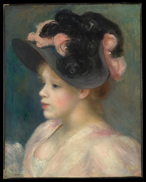 Pierre-Auguste Renoir. Young Girl in a Pink-and-Black Hat