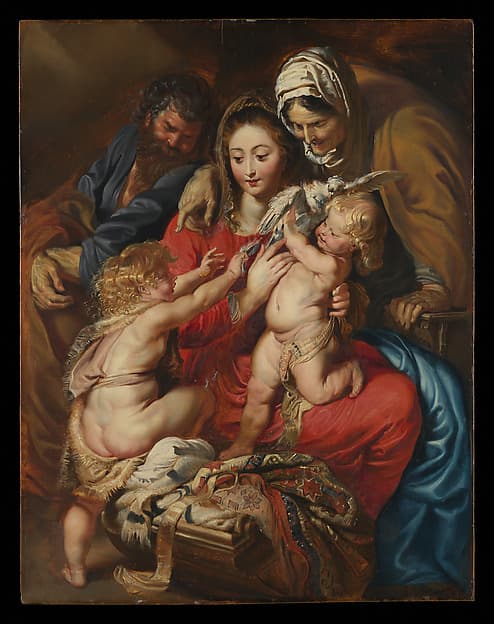 Peter Paul Rubens. The Holy Family with Saint Elizabeth, Saint John, and a Dove
