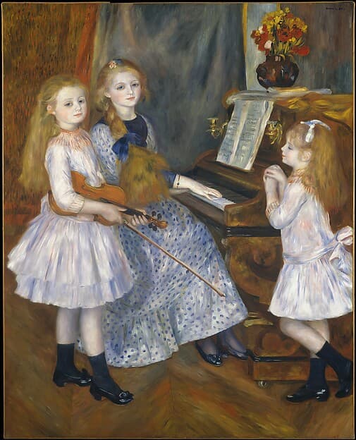 Pierre-Auguste Renoir. The Daughters of Catulle Mendès, Huguette (1871–1964), Claudine (1876–1937), and Helyonne (1879–1955)