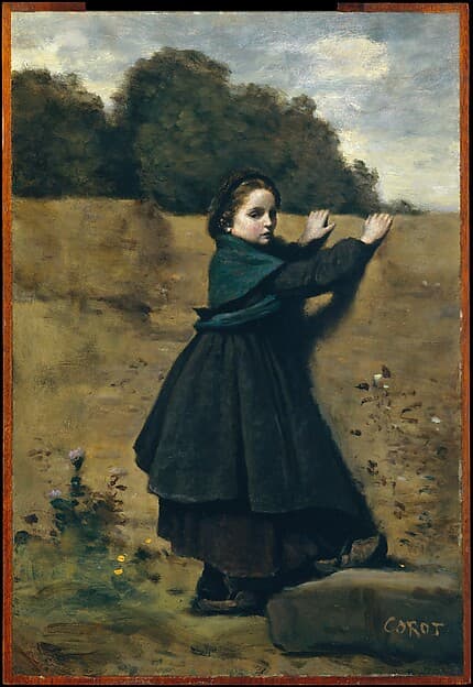 Jean-Baptiste-Camille Corot. The Curious Little Girl
