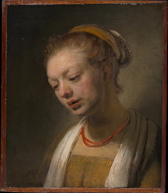 Rembrandt. Young Woman with a Red Necklace