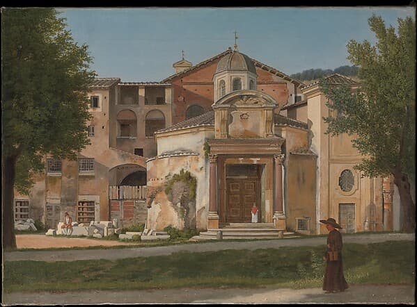 Christoffer Wilhelm Eckersberg. A Section of the Via Sacra, Rome (The Church of Saints Cosmas and Damian)