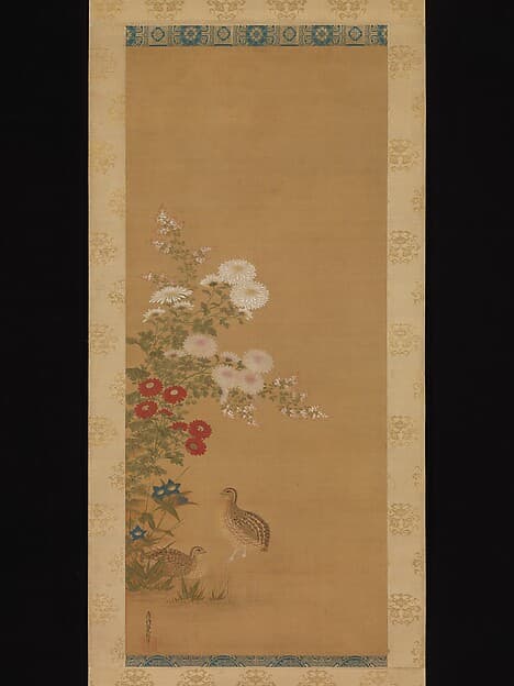 Tosa Mitsuoki. Quail and Autumn Flowers