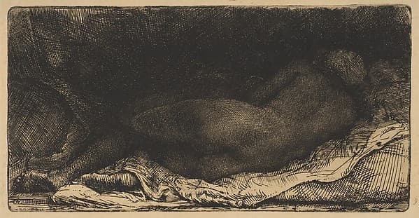 Rembrandt. Reclining Female Nude