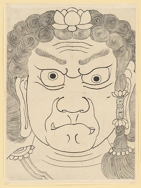 Hokusai. Mask of Fudo Myoo