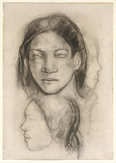 Paul Gauguin. Tahitian Faces (Frontal View and Profiles)