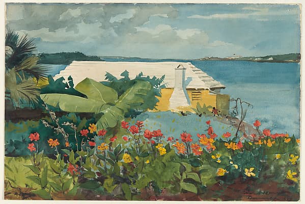 Winslow Homer. Flower Garden and Bungalow, Bermuda