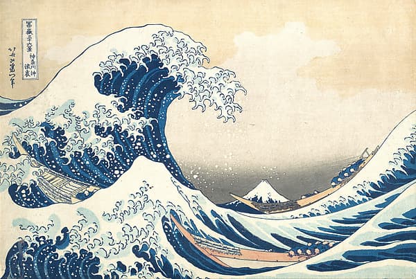 Hokusai. Under the Wave off Kanagawa (Kanagawa oki nami ura), also known as The Great Wave, from the series Thirty-six Views of Mount Fuji (Fugaku sanjūrokkei)
