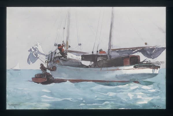 Winslow Homer. Taking on Wet Provisions (Schooner Marked Newport, K. W.)
