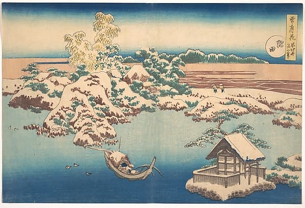 Hokusai. Snow on the Sumida River (Sumida), from the series, Snow, Moon, and Flowers (Setsugekka)