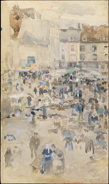 James McNeill Whistler. Variations in Violet and Grey—Market Place, Dieppe