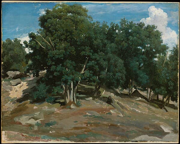 Jean-Baptiste-Camille Corot. Fontainebleau: Oak Trees at Bas-Bréau