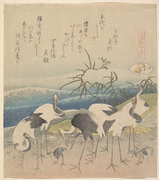 Hokusai. 元禄歌仙貝合|Ashi Clam, from the series "Genroku Kasen Kai-awase"