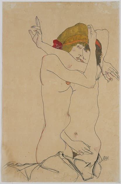 Egon Schiele. Two Women Embracing
