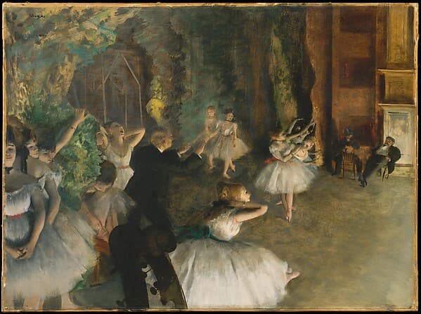 Edgar Degas. The Rehearsal of the Ballet Onstage