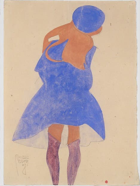 Egon Schiele. Standing Girl, Back View