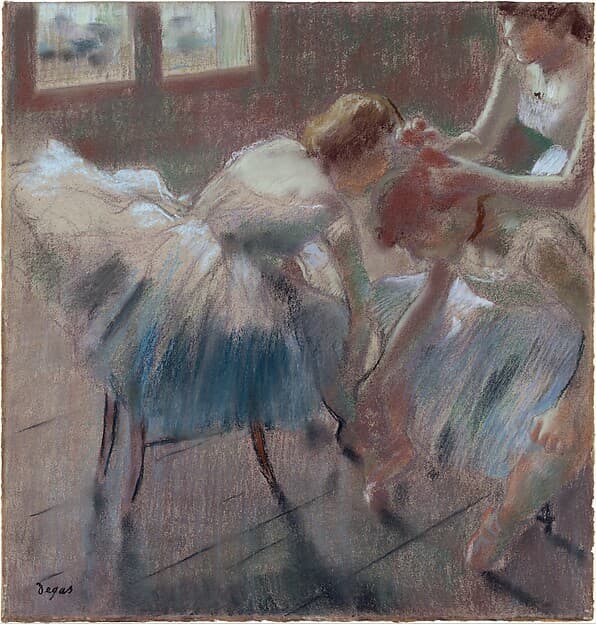 Edgar Degas. Three Dancers Preparing for Class