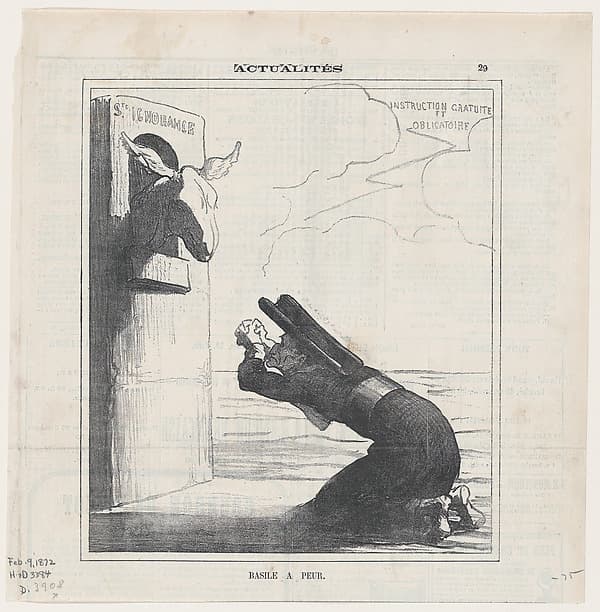 Honoré Daumier. Basil in Fear, from the News of the Day series