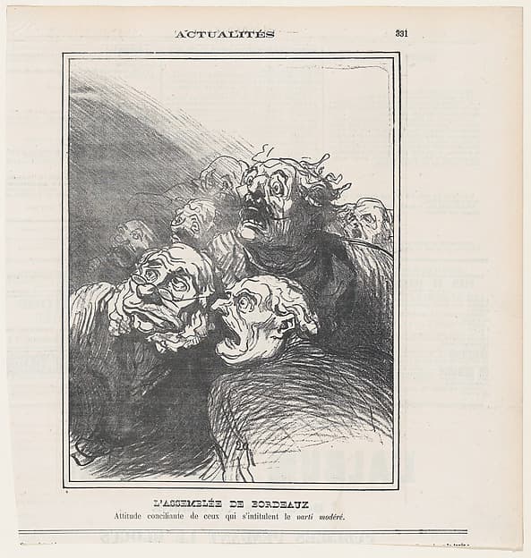 Honoré Daumier. Bordeaux Meeting: Conciliatory Position of the Moderate Party, from the News of the Day Series