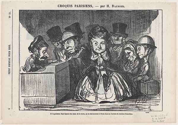 Honoré Daumier. If Patience Vanished Throughout the World, It Would Surely Be Found at the Paris Omnibus Stop