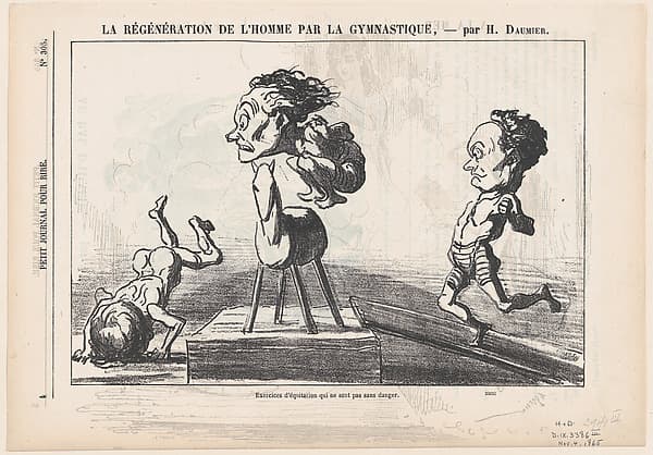 Honoré Daumier. Equestrian Exercises, Not Without Dangers, from the Series 'Revival of Man through Gymnastics'