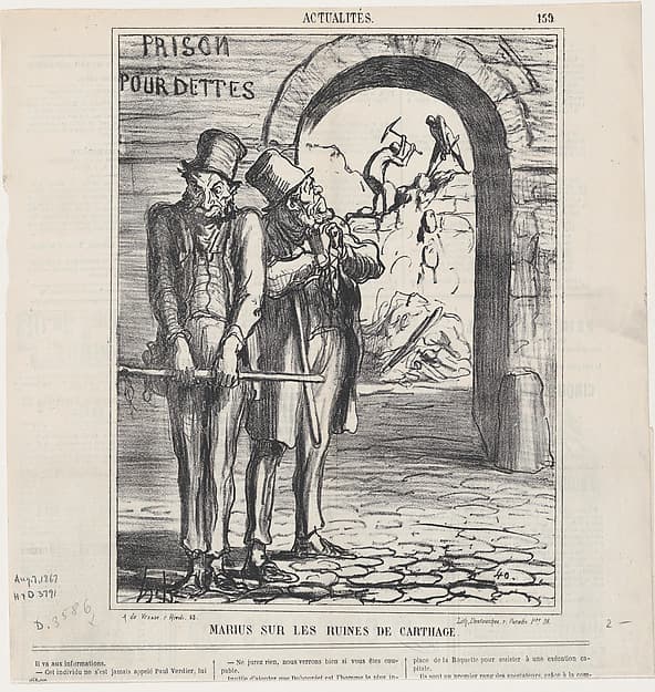 Honoré Daumier. Marius on the Ruins of Carthage, from the series "News of the Day"