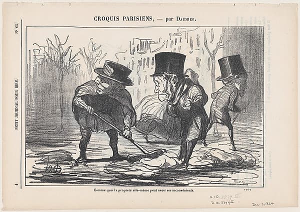 Honoré Daumier. Ochakivaetsya, dazhe chistota mozhet byt opasnoj, iz serii «Parizhskie zarisovki»