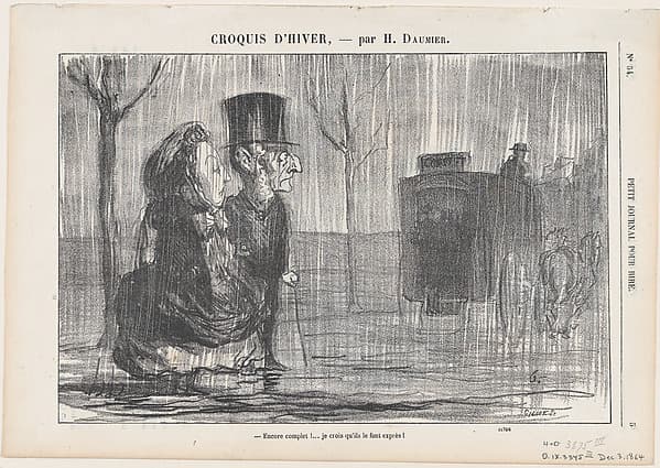 Honoré Daumier. Full Again... Seems They Do It On Purpose! From the Winter Sketches Series