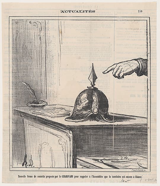 Honoré Daumier. «Sharivari» proposes a new bell to remind the Assembly of territories yet to be liberated