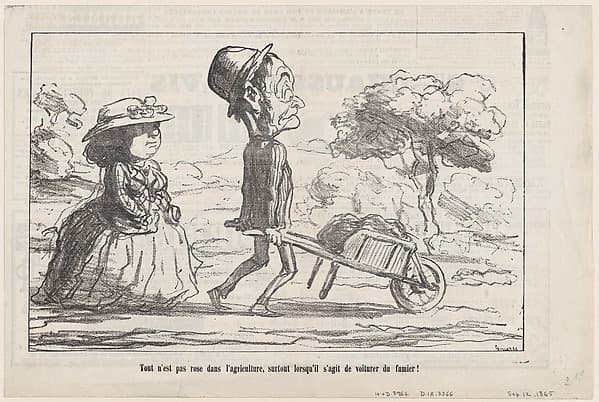 Honoré Daumier. In the Village, Not Everything Smells Like Roses... Especially When You Have to Remove Manure, from the Series 'Joys of Country Life'
