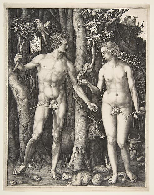 Albrecht Dürer. Adam and Eve (Dürer engraving)