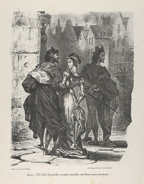 Eugène Delacroix. Faust Attempts to Seduce Marguerite