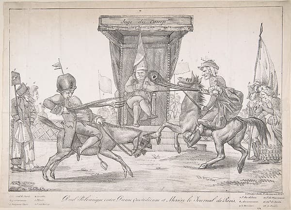 Eugène Delacroix. Polemic Duel between Madame «Cotidien» and Monsieur «Journal de Paris»
