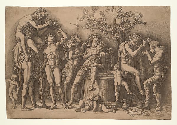 Andrea Mantegna. Bacchanalia with a Wine Barrel