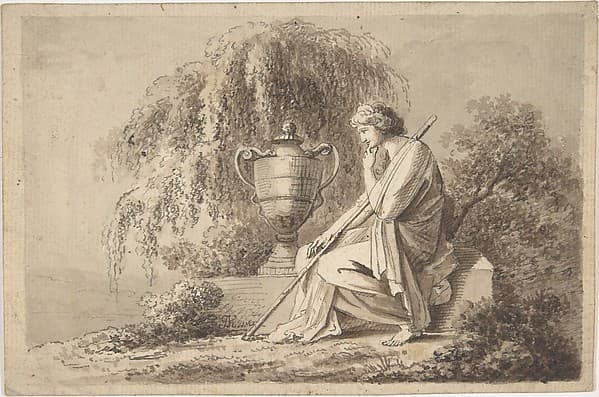 Angelica Kauffman. Female Figure Seated Beside an Urn